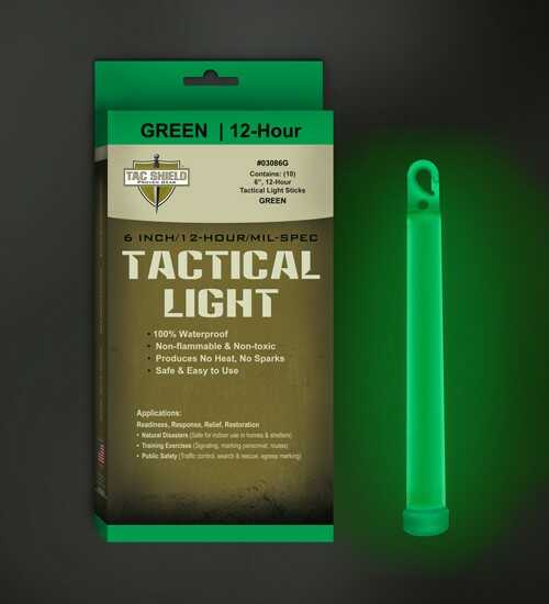 Tac Shield TAC 12 HR Light Stick Green 6 In 10 Pk