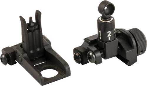 JE Flip-Up Front And Rear Steel Sight Set Black