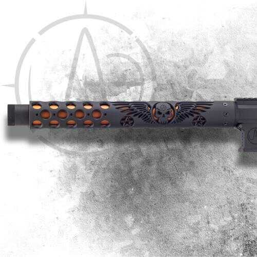 Unique-ARS Handguard 12" Black Wing And Skull Fits AR-15